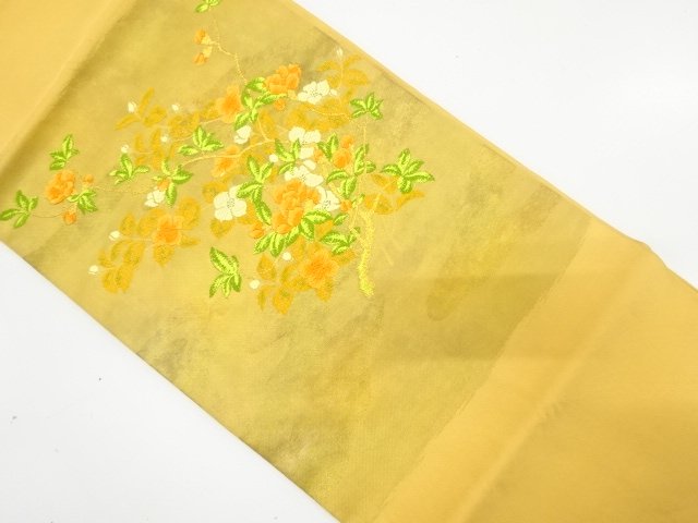 JAPANESE NAGOYA OBI / WOVEN BRANCH FLOWER